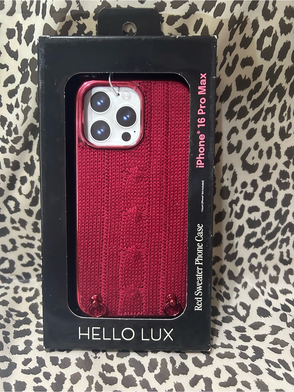 Hello Lux Red Knit Sweater iPhone 16 Pro Max Case